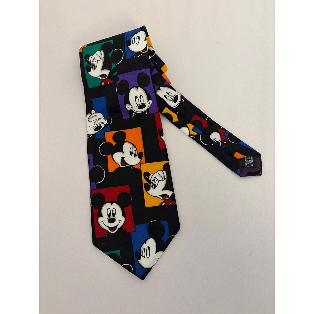 Disney Necktie‎ Mens OS Multicolor Excellent Mickey Mouse Pop Art Graphic Print